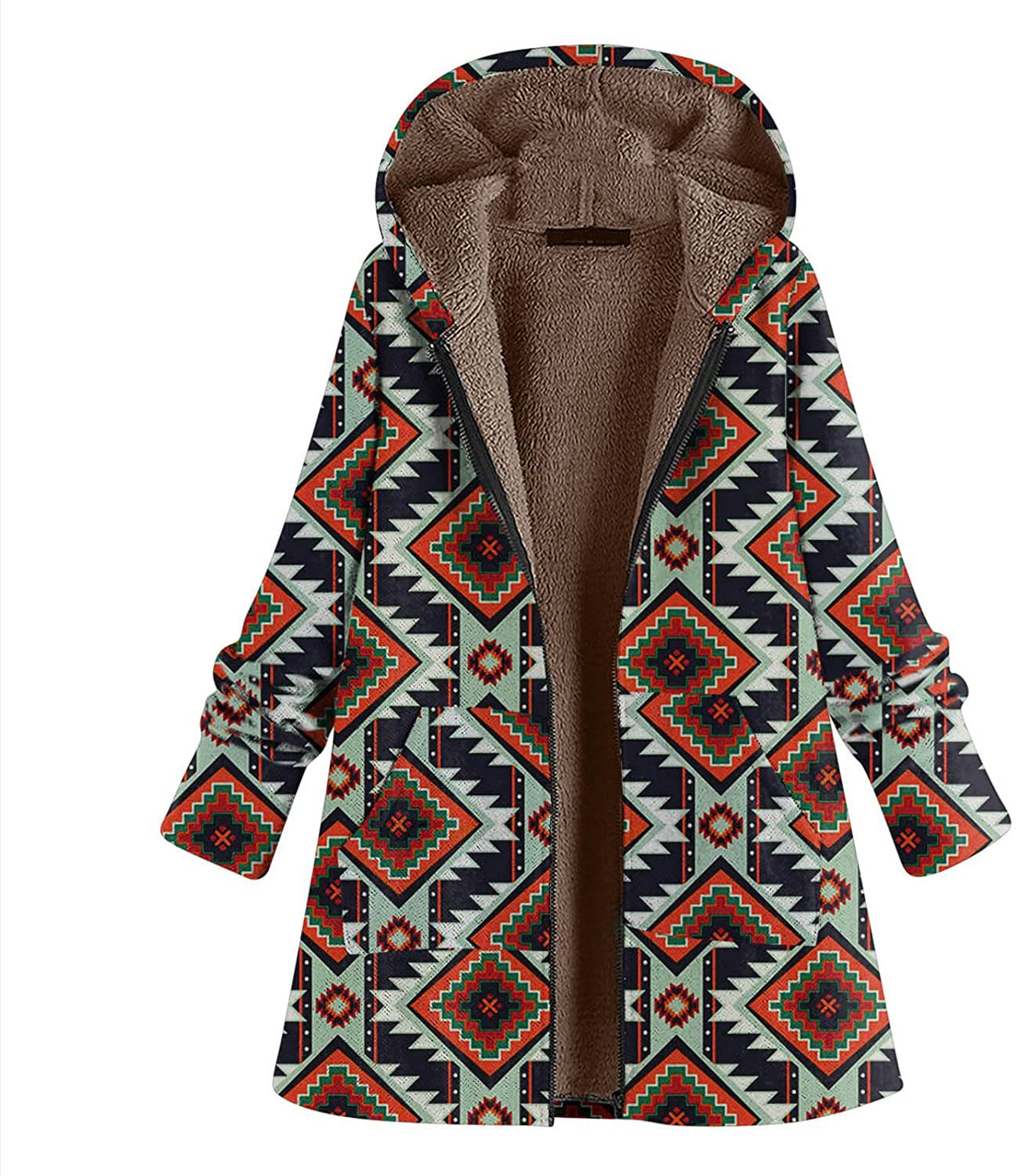 Wholesale Aztec Zipper Embroidered Vintage Warm Cotton Black Coat